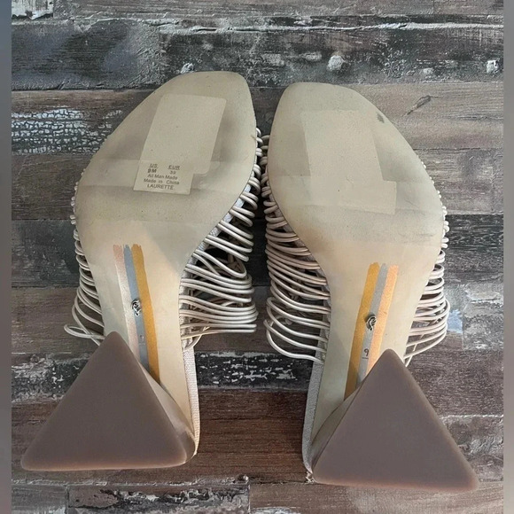 Sam Edelman Laurette Strappy Nude Mule Block Heel Women Size 9 - Picture 4 of 8